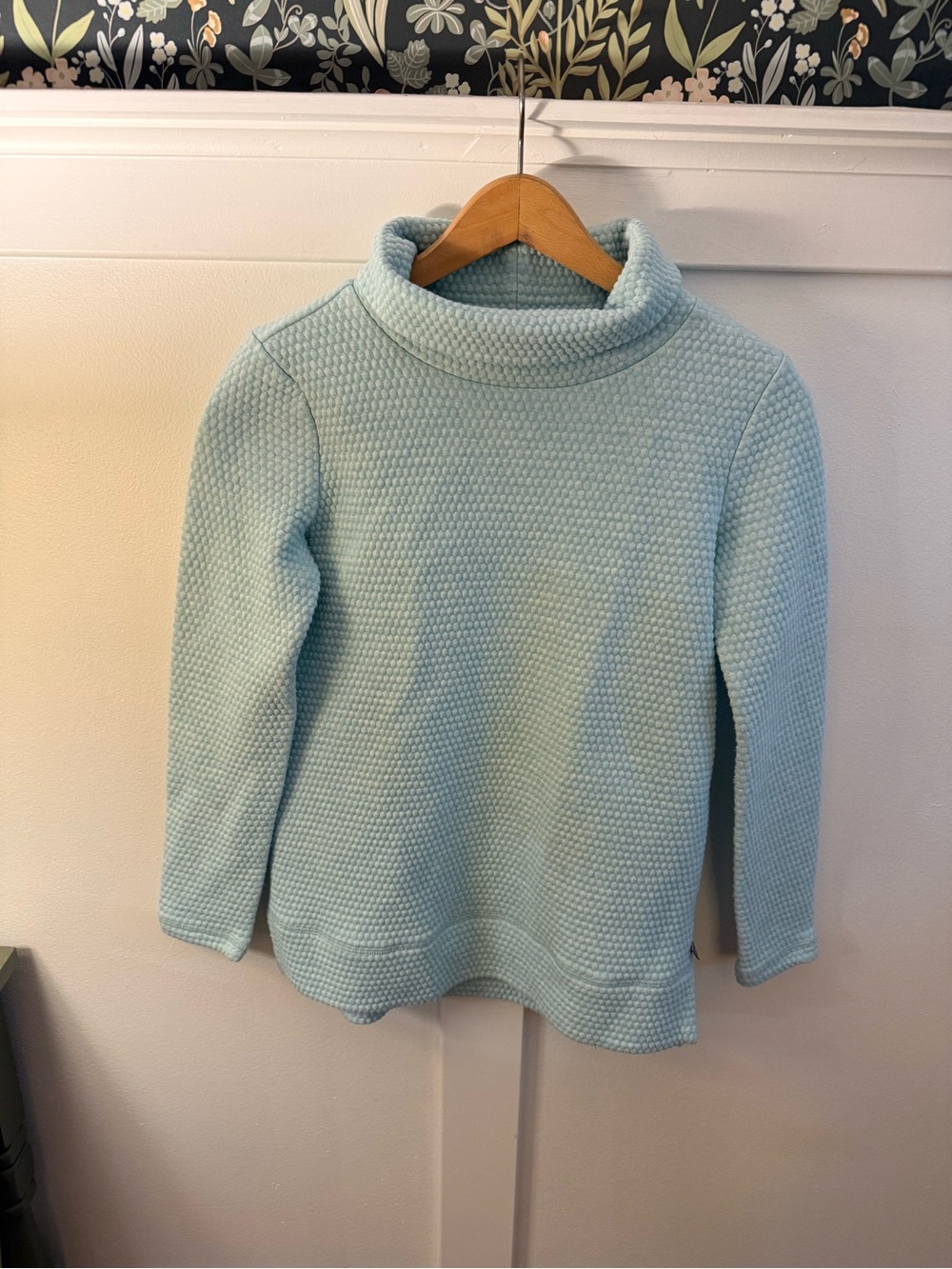Talbots Light Blue Textured Cowl Neck Sweater